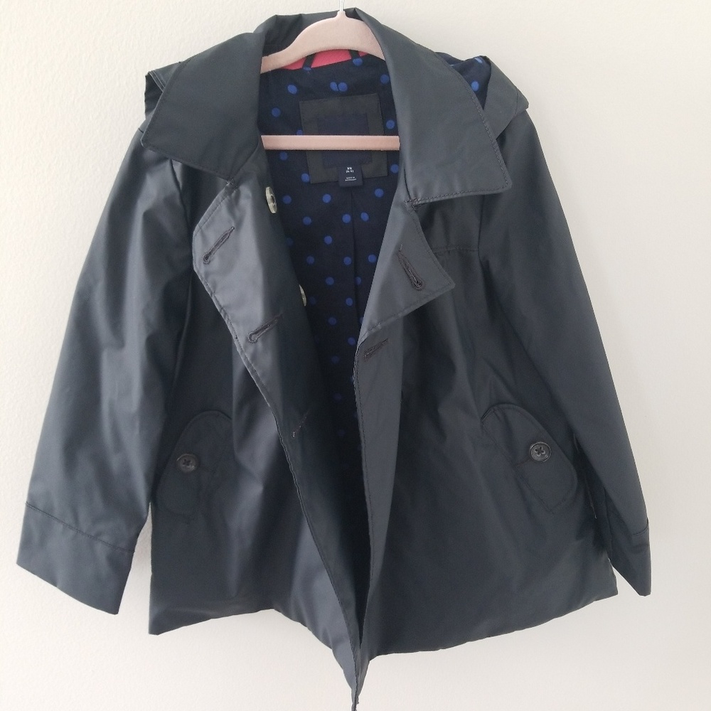 Gap kids navy blue rain coat